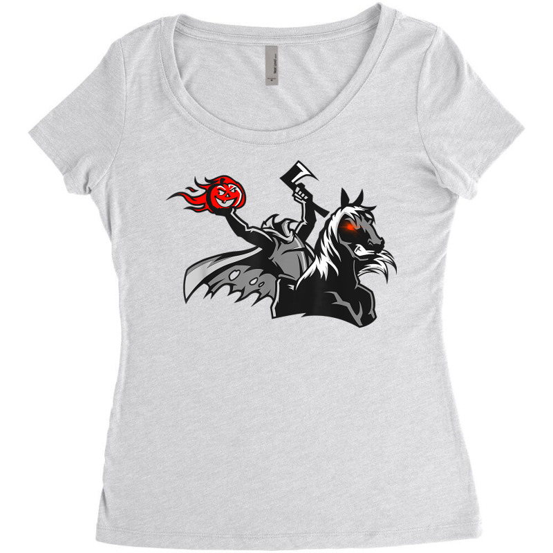 Halloween Headless Horseman Pumpkin Reaper T Shirt Women's Triblend Scoop T-shirt by cm-arts | Artistshot