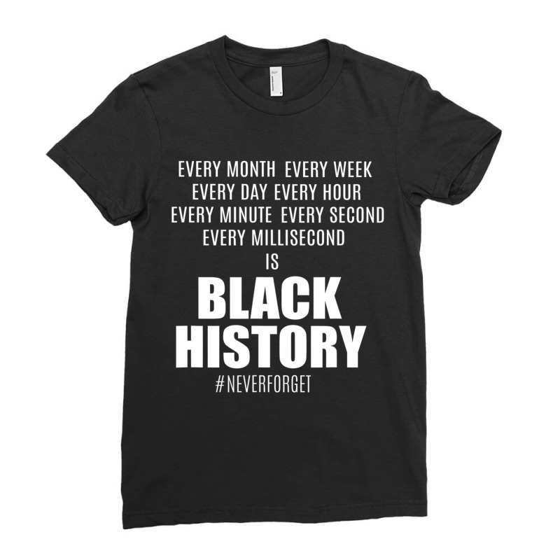 Black History Every Month Week Hour Second...black History Ladies Fitted T-Shirt by Coble Spellman | Artistshot