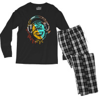 Monkey Dj Studio Sound Engineer Audio Engineer Music Men's Long Sleeve Pajama Set | Artistshot