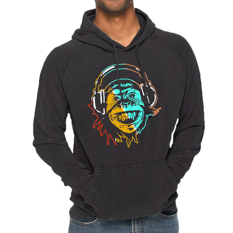 Monkey Dj Studio Sound Engineer Audio Engineer Music Vintage Hoodie by Kosdapen517 | Artistshot