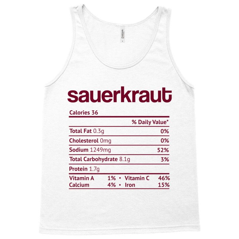 Sauerkraut Nutrition Fact Funny Thanksgiving Christmas Premium T Shirt Tank Top by cm-arts | Artistshot