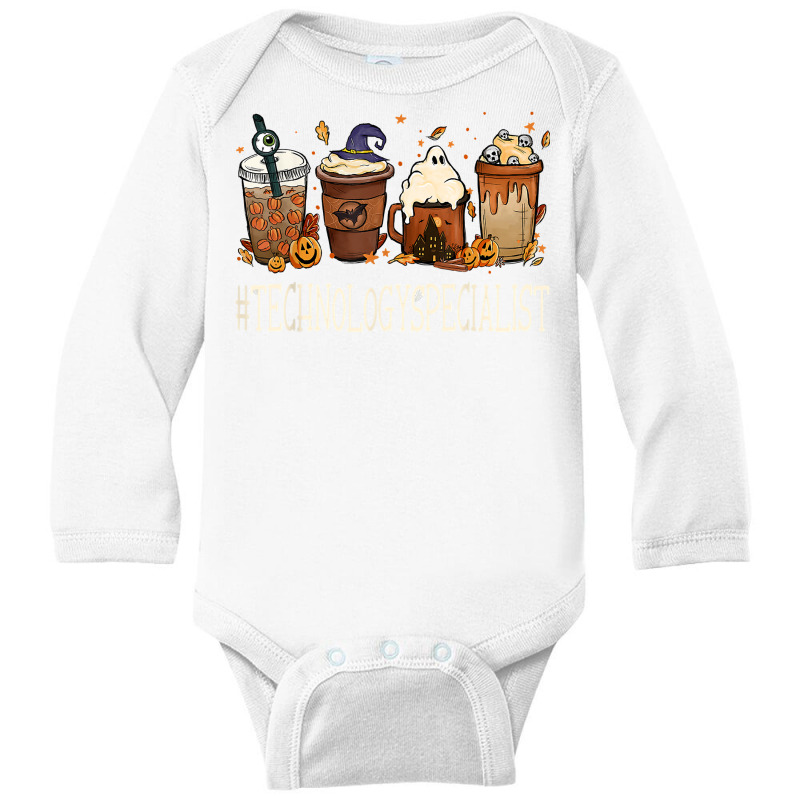 Technology Specialist Horror Coffee Halloween Pumpkin Autumn T Shirt Long Sleeve Baby Bodysuit by cm-arts | Artistshot