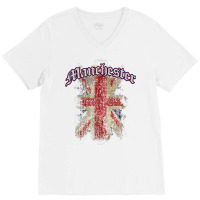 Manchester, Uk  United Kingdom Union Jack English T Shirt V-neck Tee | Artistshot