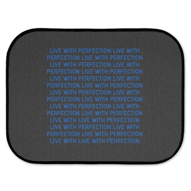 Live With Perfection Blue Pattern Aesthetic Rear Car Mat | Artistshot