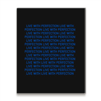 Live With Perfection Blue Pattern Aesthetic Metal Print Vertical | Artistshot