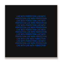 Live With Perfection Blue Pattern Aesthetic Metal Print Square | Artistshot