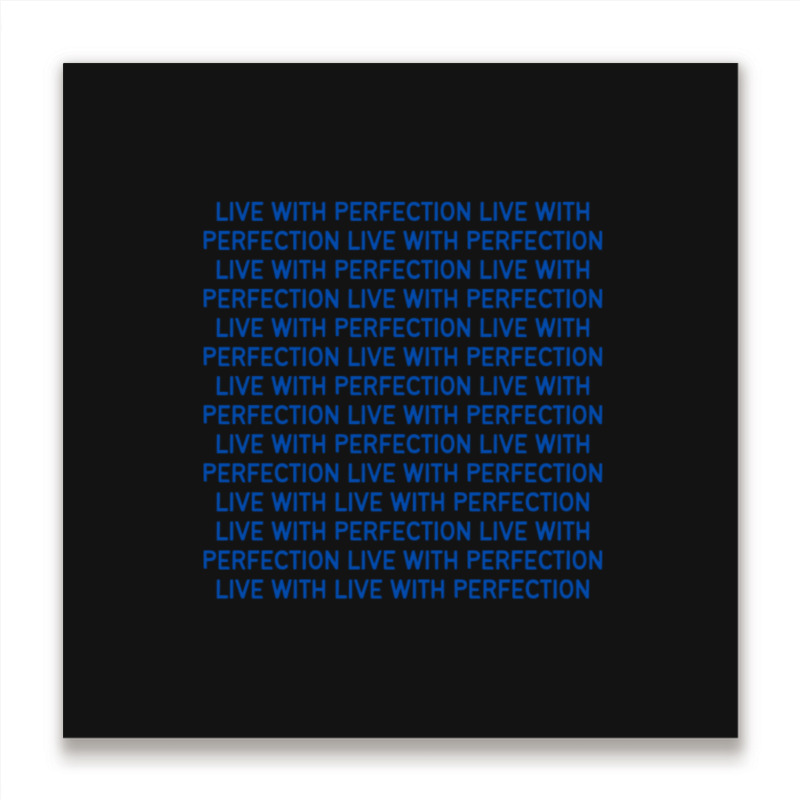 Live With Perfection Blue Pattern Aesthetic Metal Print Square | Artistshot