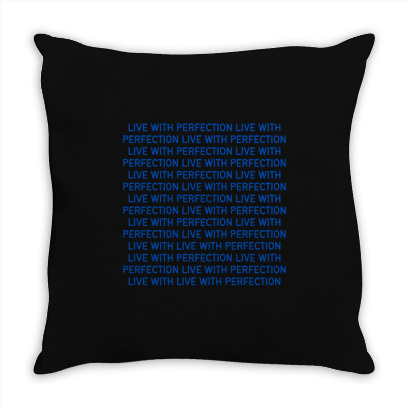 Live With Perfection Blue Pattern Aesthetic Throw Pillow | Artistshot