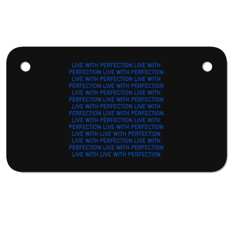 Live With Perfection Blue Pattern Aesthetic Motorcycle License Plate | Artistshot