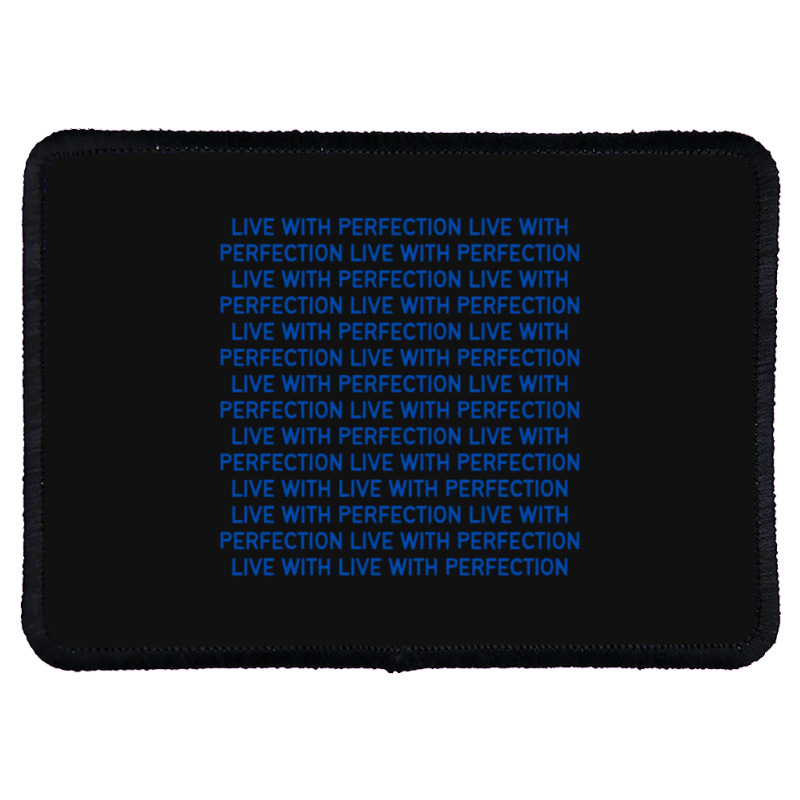 Live With Perfection Blue Pattern Aesthetic Rectangle Patch | Artistshot