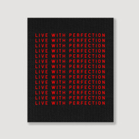 Live With Perfection Red Pattern Aesthetic Portrait Canvas Print | Artistshot