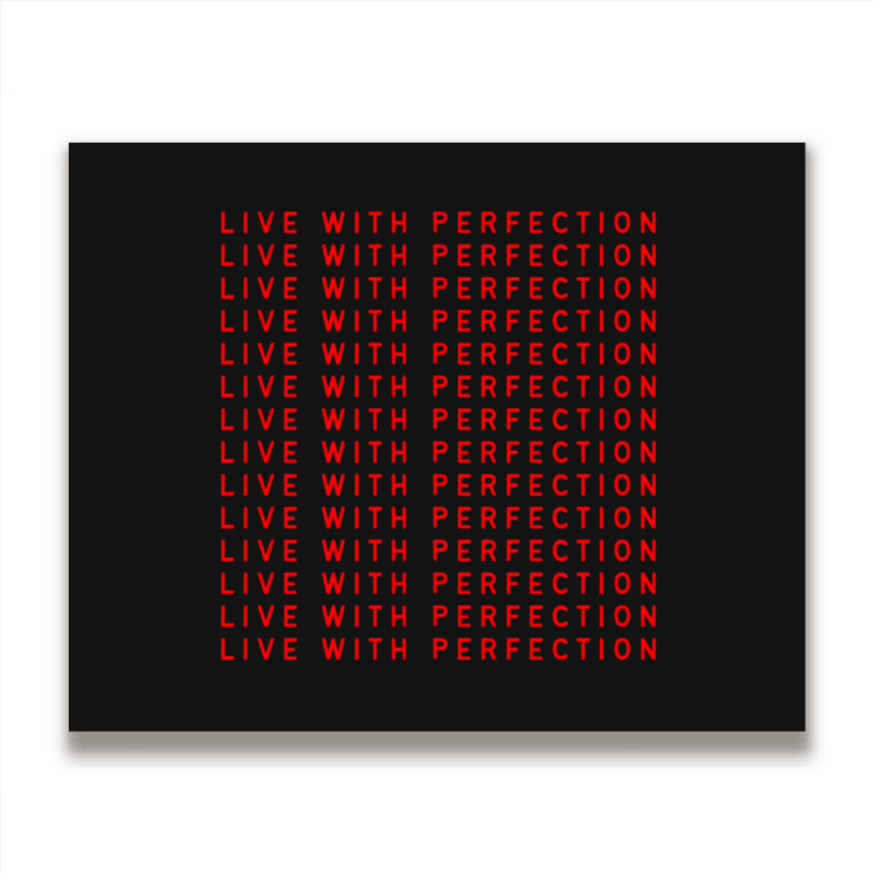 Live With Perfection Red Pattern Aesthetic Metal Print Horizontal | Artistshot