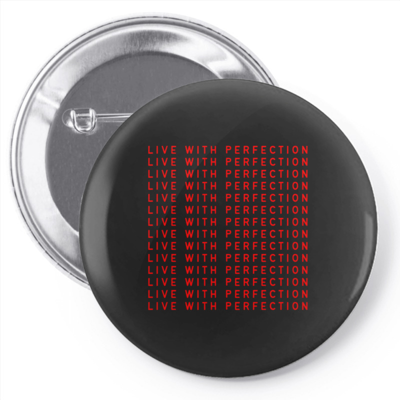 Live With Perfection Red Pattern Aesthetic Pin-back Button | Artistshot