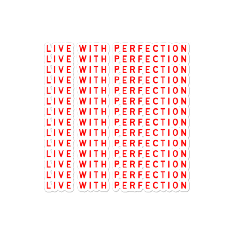 Live With Perfection Red Pattern Aesthetic Sticker | Artistshot