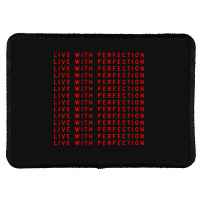 Live With Perfection Red Pattern Aesthetic Rectangle Patch | Artistshot