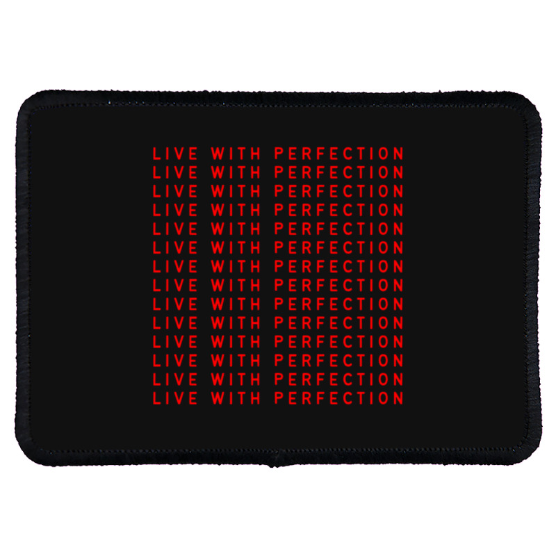 Live With Perfection Red Pattern Aesthetic Rectangle Patch | Artistshot