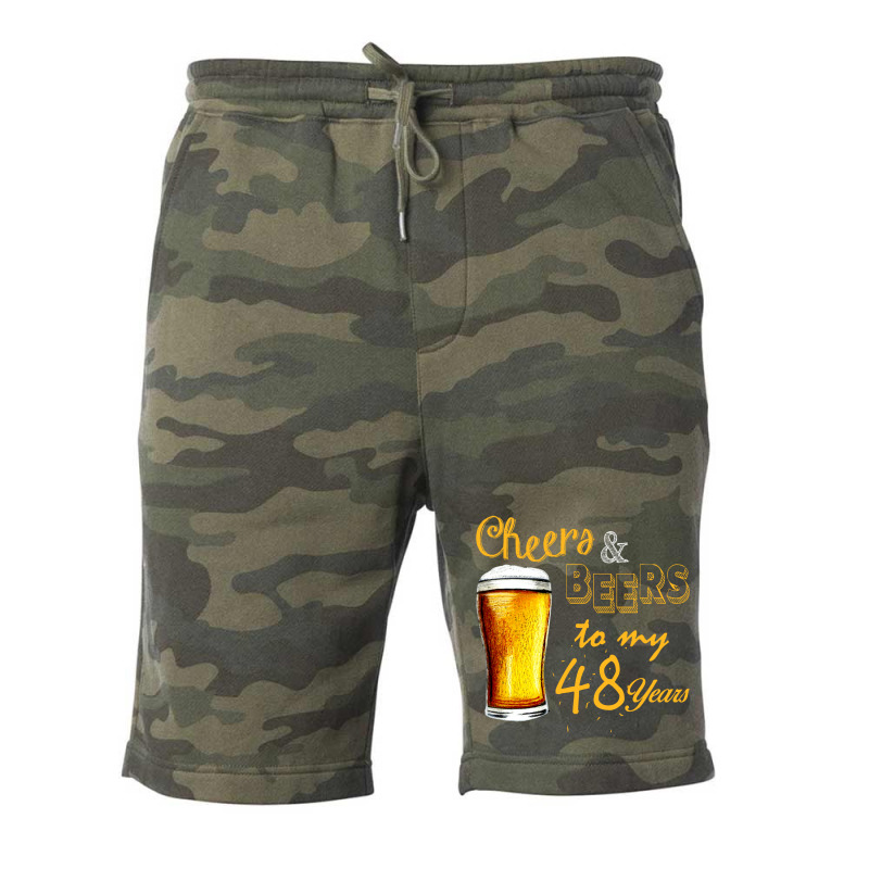 Cheers And Beers To  My 48 Years Fleece Short | Artistshot