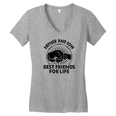 Father And Son Best Friends For Life Women's V-neck T-shirt Designed By Tshiart