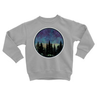 Forest Nightscape Silhouette Starry Night Sky. Toddler Sweatshirt | Artistshot