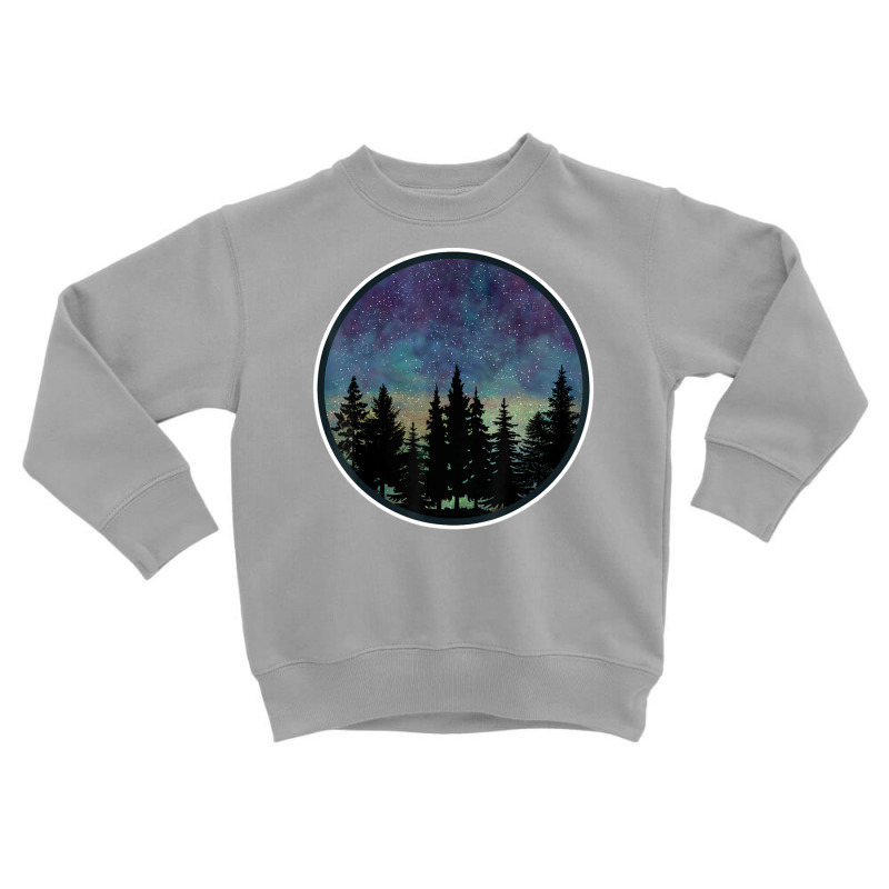 Forest Nightscape Silhouette Starry Night Sky. Toddler Sweatshirt by vucongha | Artistshot