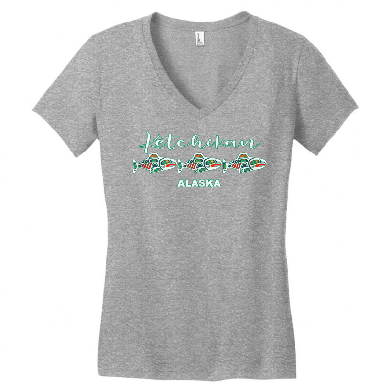 Ketchikan Alaska Native Art Salmon Fishing Capital Souvenir Tank Top Women's V-Neck T-Shirt by cm-arts | Artistshot