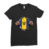 Super Barbadian Heritage Proud Barbados Roots Flag Ladies Fitted T-shirt | Artistshot