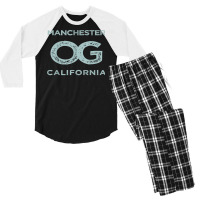 Manchester Ca California Og Original Gangster Town Pride T Shirt Men's 3/4 Sleeve Pajama Set | Artistshot