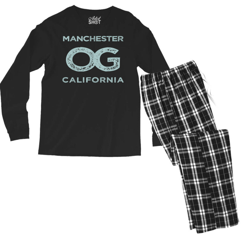 Manchester Ca California Og Original Gangster Town Pride T Shirt Men's Long Sleeve Pajama Set | Artistshot