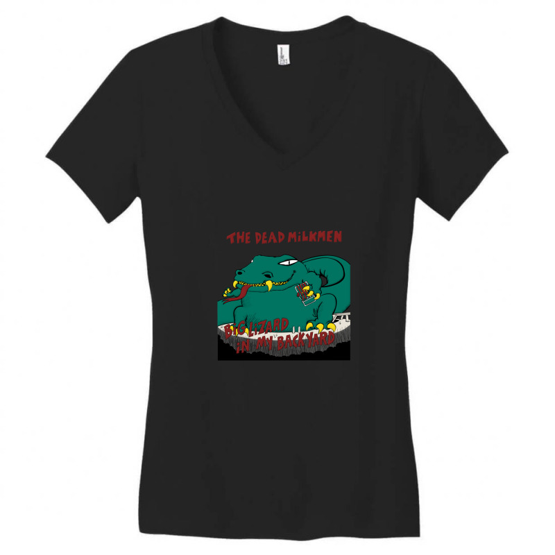 Dead Milkmen Big Lizard Women's V-Neck T-Shirt by JesusMesaMurillo | Artistshot