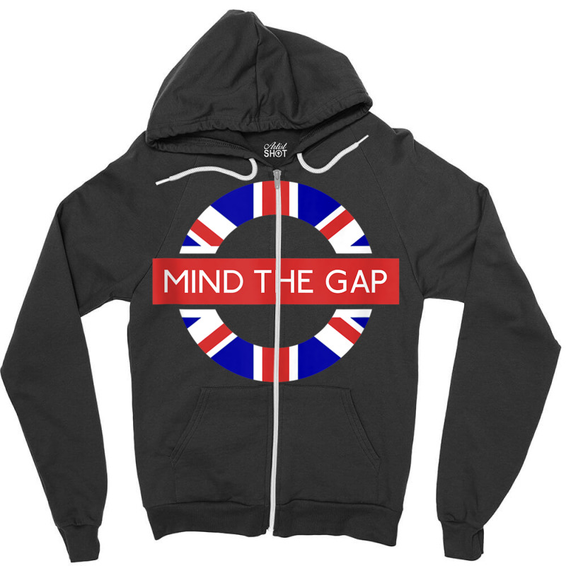 London Souvenir Mind The Gap Underground Tube Tank Top Zipper Hoodie | Artistshot