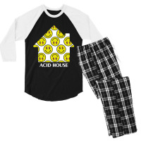 Acid House Smiley White House Men's 3/4 Sleeve Pajama Set | Artistshot