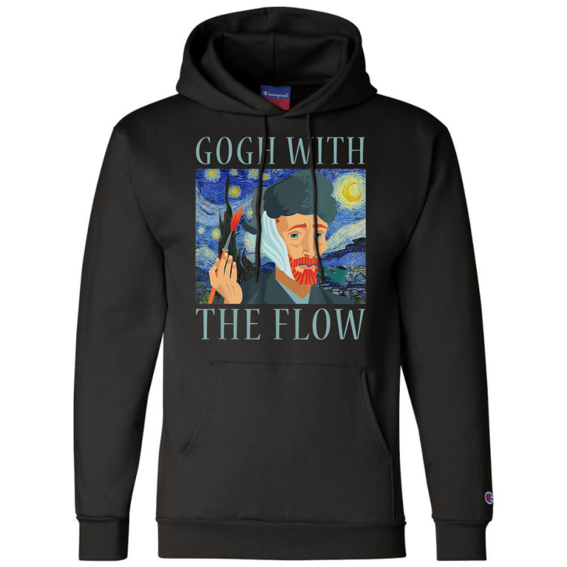 Gogh With The Flow Van Gogh Starry Night Impressionist Champion Hoodie by vucongha | Artistshot