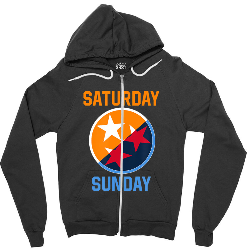 Tennessee Weekend Fan Of The Vols Football Orange White Flag 1 Zipper Hoodie by MickeyRobison | Artistshot