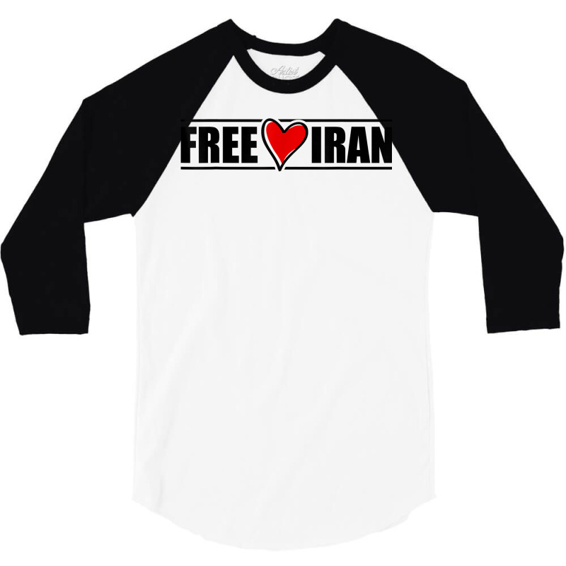 Free Iran Heart  Freedom Love Iran Persian Azadi  Gift T Shirt 3/4 Sleeve Shirt | Artistshot