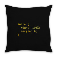 Funny Programming Wife Right Margin Throw Pillow | Artistshot