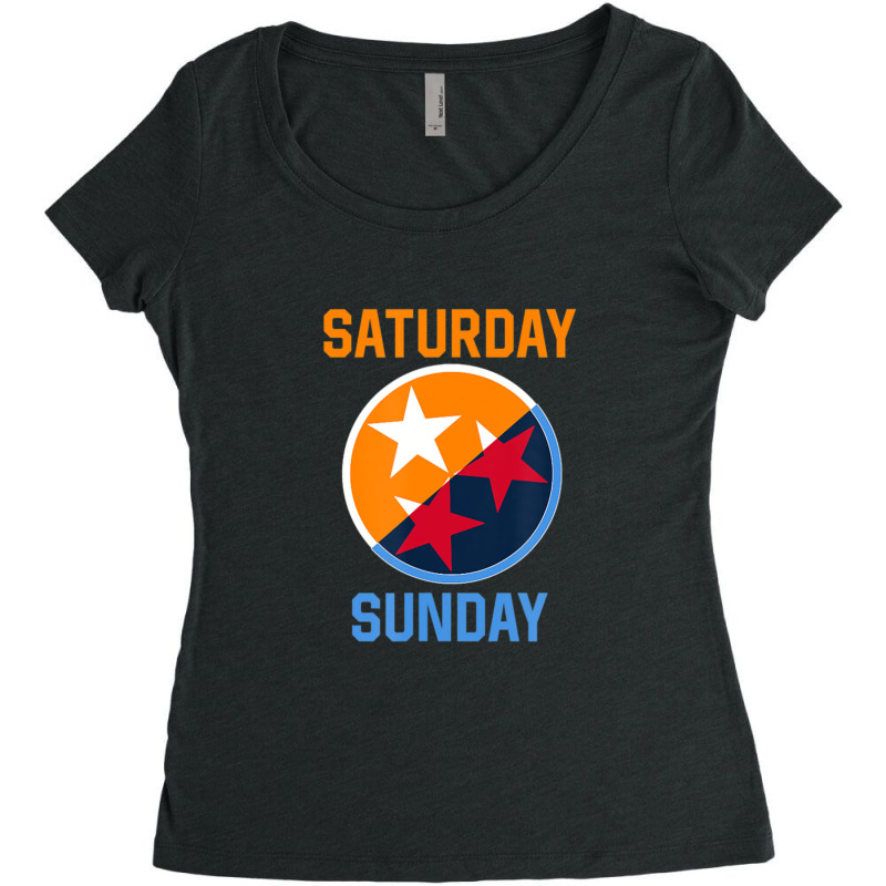 Tennessee Weekend Fan Of The Vols Football Orange White Flag Women's Triblend Scoop T-shirt by RoseannTrujillo | Artistshot