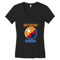 Tennessee Weekend Fan Of The Vols Football Orange White Flag Women's V-neck T-shirt | Artistshot