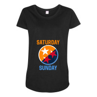 Tennessee Weekend Fan Of The Vols Football Orange White Flag Maternity Scoop Neck T-shirt | Artistshot