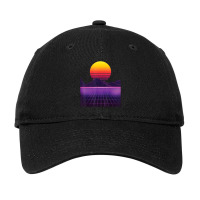 Outrun Synthwave Vaporwave Aesthetic 80's Retro Adjustable Cap | Artistshot