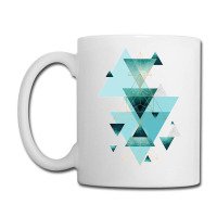 Geometric Triangle Compilation In Teal Coffee Mug | Artistshot