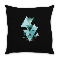 Geometric Triangle Compilation In Teal Throw Pillow | Artistshot