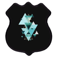 Geometric Triangle Compilation In Teal Shield Patch | Artistshot