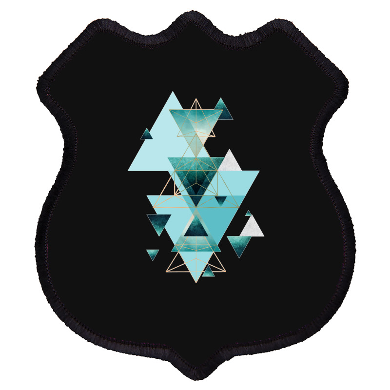 Geometric Triangle Compilation In Teal Shield Patch | Artistshot