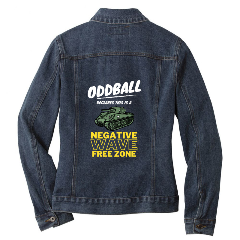 Negative Wave Free Zone Ladies Denim Jacket by StarActon | Artistshot