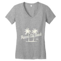 Panama City Beach Florida Vintage 70s Palm Trees Women's V-neck T-shirt | Artistshot