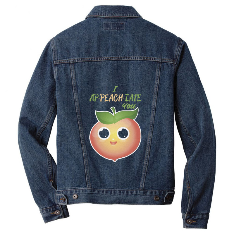 I Ap Peach Iate You Appreciate Men Denim Jacket by saltomaiber | Artistshot