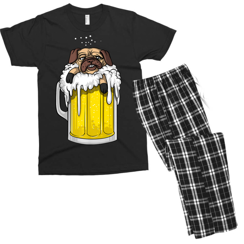 Pug Dog Beer Drinking Party Men Women Men's T-shirt Pajama Set | Artistshot