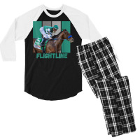 Flightline Horse Racing Thoroughbred Del Mar Santa Anita T Shirt Men's 3/4 Sleeve Pajama Set | Artistshot