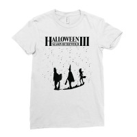 Halloween 3 Starry Night Title Silhouette Ladies Fitted T-shirt | Artistshot