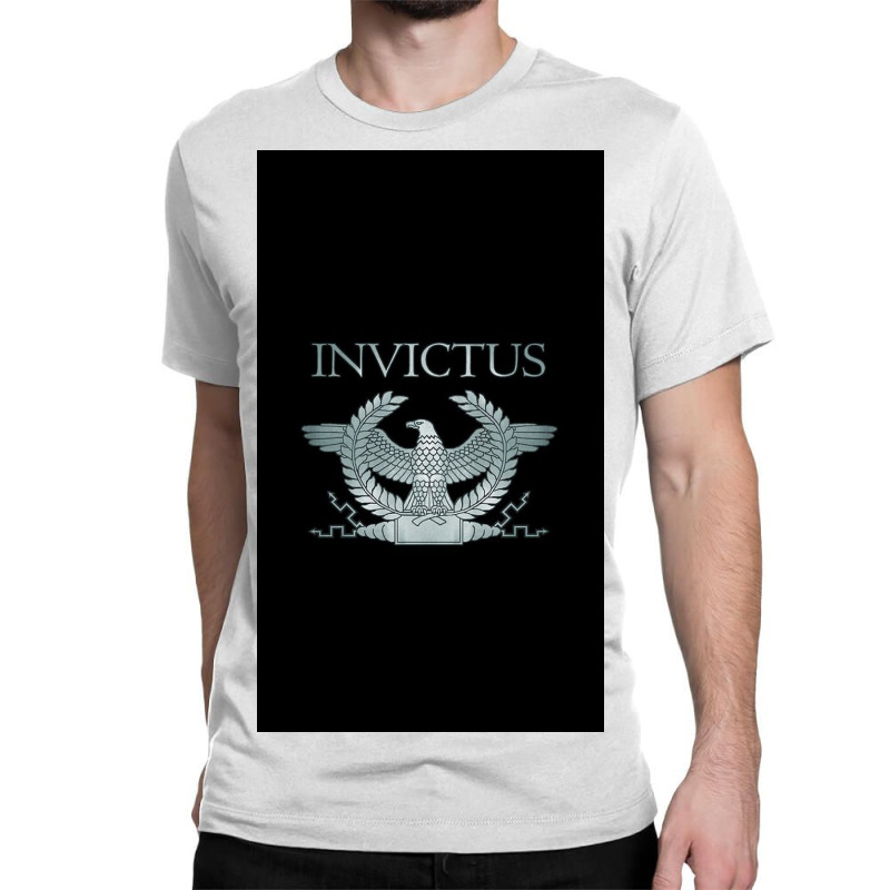 Roman Invictus Eagle, Silver On Black Classic T-shirt by Hannahjhg | Artistshot